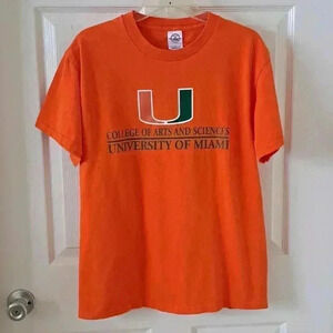 T SHIRT UNIVERSITY OF MIAMI WOMENS SIZE M